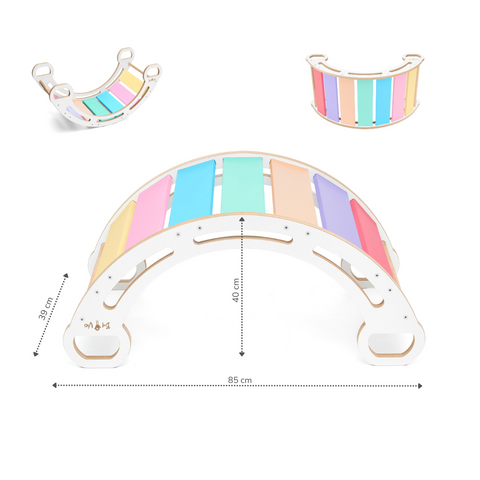 MDF montessori houpačka 85cm + skluzavka + polštář