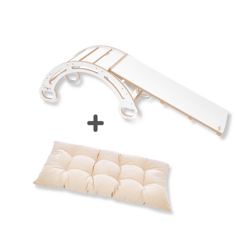MDF montessori houpačka 85cm + skluzavka + polštář