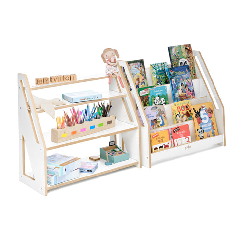Montessori knihovna + regál – zvýhodněný set MDF