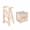 Skládací učící věž + montessori kostka 10v1 - růžová
